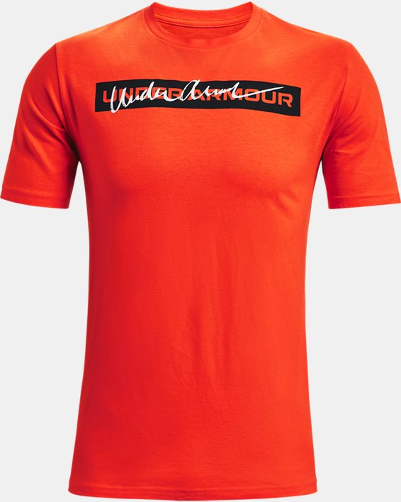 Men's UA Signature Kettlebell Short Sleeve, Orange, pdpMainDesktop image number 3